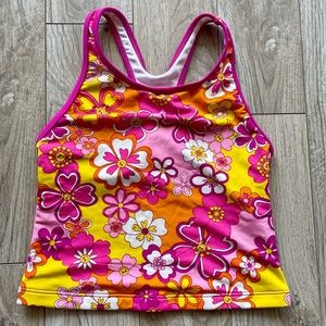 Kids Speedo Racerback Floral Tankini Swimsuit Top